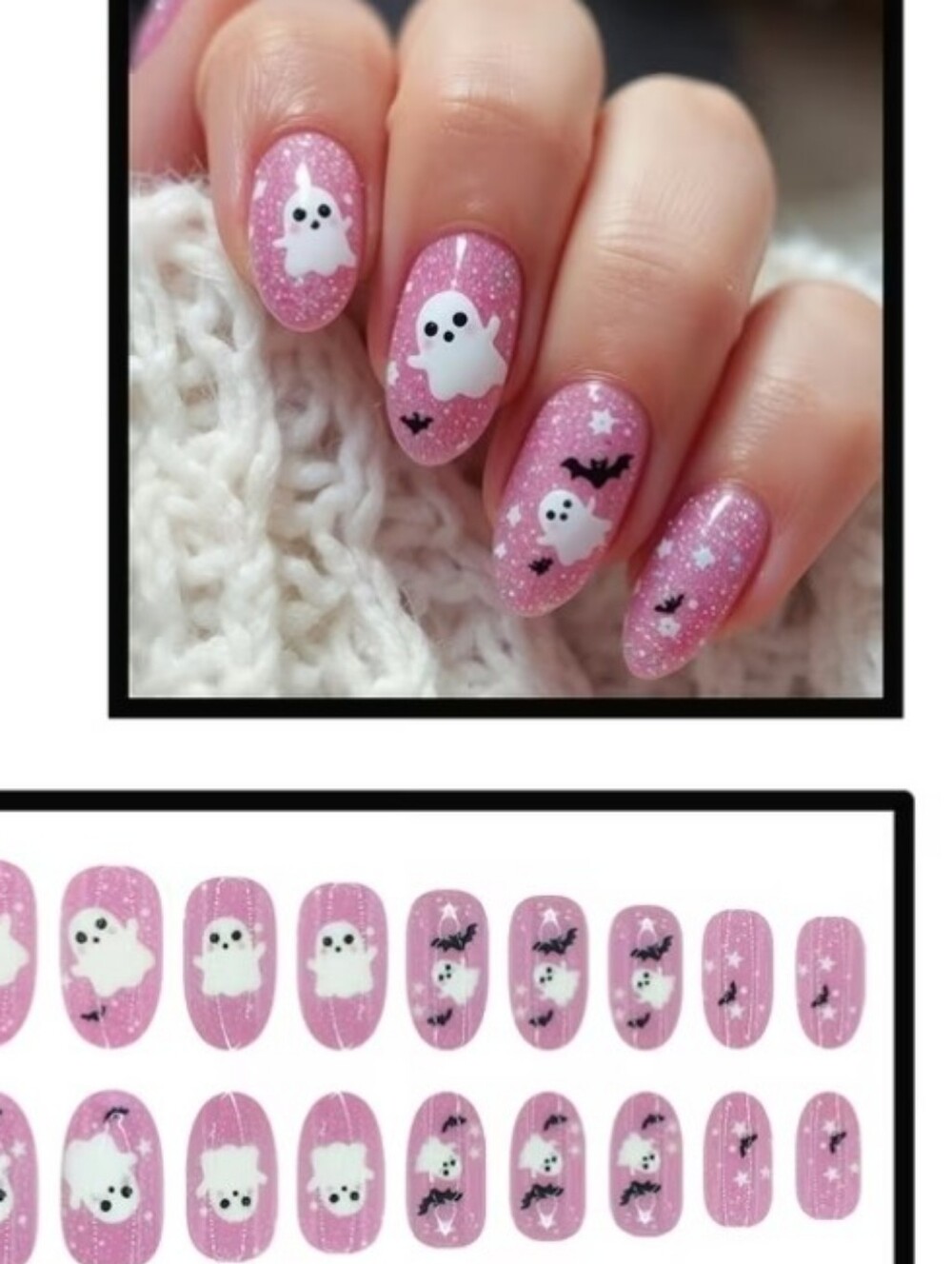 Pink Ghost Press On Nails